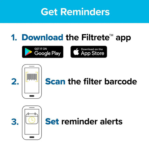 Get reminders to replace HVAC Air Filter 16x25x1 MERV 14 MPR 2800 Pleated 3 Month Filter Pack of 2 White using Filtrete app