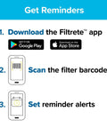 Steps to set reminders for 20x25x1 Air Filter MERV 14 MPR 2800 Dope Ultrafine Particle Capture with app download and barcode scan.