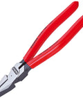 High Leverage Combination Pliers 7.87 Inch Heavy Duty Cutter with 63 HRC Cutting Edges and Plastic Coated Grips