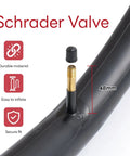 Ride Ready 700C Inner Tube Fits 35C To 43C Tires With AV48mm Schrader Valve showing durable material and valve details