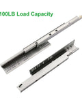 Undermount Soft Close Drawer Slides Set For Frameless Cabinets, 6 Pairs, 22 Inch, 100 Pound Capacity, Bottom Mount, side view