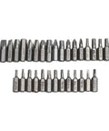 Solid 33 Piece Screwdriver Bit Kit Made From Tough 45# Steel Perfect For Torx Spanner Hex Star Driver Bits With Holder Rod For Your DIY Repair Jobs And Home Upgrade Projects In A Super Durable Gray Finish, 33 steel bits