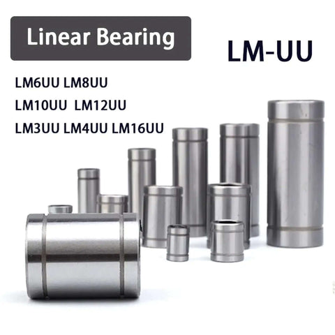 Get These Awesome Linear Ball Bearing Kits Like Lm6Uu And Lm8Uu For Smooth CNC And 3d Printer Motion. Premium Quality Durable Bushings That Slash Friction And Boost Accuracy With Easy Install On Any Rig Ready To Build Now. LM-UU linear bearing set, steel sizes LM6UU to LM16UU