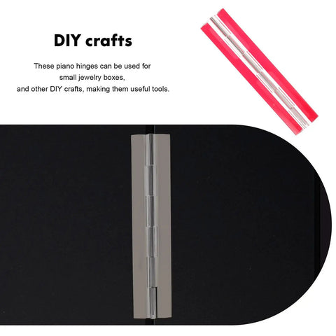 Self-Adhesive Acrylic Folding Hinge For Jewelry Boxes And Cabinets No-Drill No-Screw with stainless steel shaft on black background