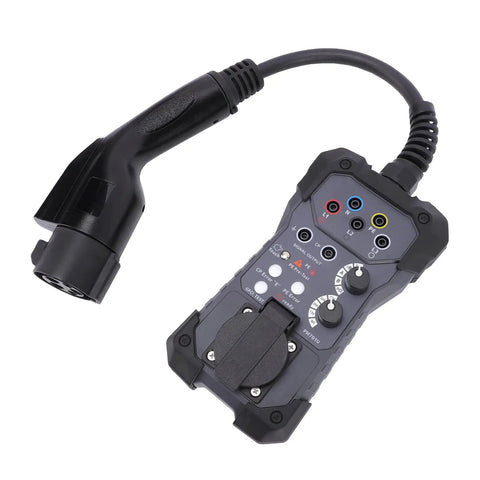 Pro Level EVSE Diagnostic Adapter For Hassle Free Charging Station Simulations with 4mm socket and multiple connection ports.