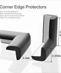 Kid Safe Edge And Corner Guard For Baby Proofing Furniture 18ft Of Edge Guards And Eight Corner Cushions Black High Density Foam Bumpers For Tables Cabinets And Fireplaces