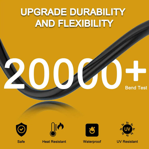 25 Foot EV Charger Adapter Cord 30 Amp Dryer Plug To 50 Amp RV Outlet NEMA 14-30P To 14-50R durability and flexibility test.