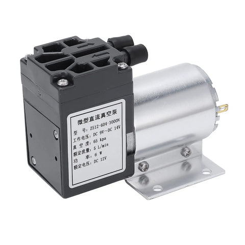 Dc 12V Mini Vacuum Pump With Quiet Operation Oil-Free Design For Sampling Instruments. High Performance Micro Diaphragm Air Compressor Aluminum Body Suction Pump For Gas Analysis And Lab Equipment.