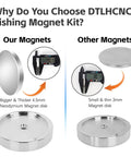 Comparison of 1000 Lb Neodymium Magnetic Fishing Kit magnet with thicker 4.5mm disk vs other 3mm magnet disk, with calipers.