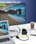 Desk setup with VGA To HDMI Converter Adapter For PC And Laptop 1080P HD Video With Audio No Fuss Plug And Play Audio Embedding Male