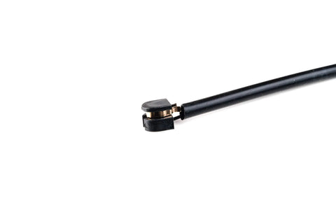 Holstein Parts 2BWS0353 disc brake pad wear sensor, front view; black plastic housing with copper contact on wire