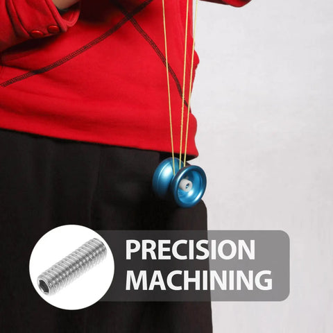 Person using yoyo with 10 Piece Full Thread Hex Socket Screws Set Self Tapping Cup Point Grub Screws Replacement Kit for precision.