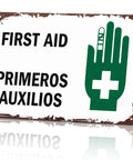 Rugged Aluminum First Aid Safety Sign 8 By 12 Inch For Hospital Clinic Office School Factory Warehouse And Laboratory Decor