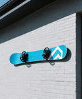 4 Pack Snowboard Wall Mount Clips Dope Display Rack For Room And Garage showing blue snowboard on white wall