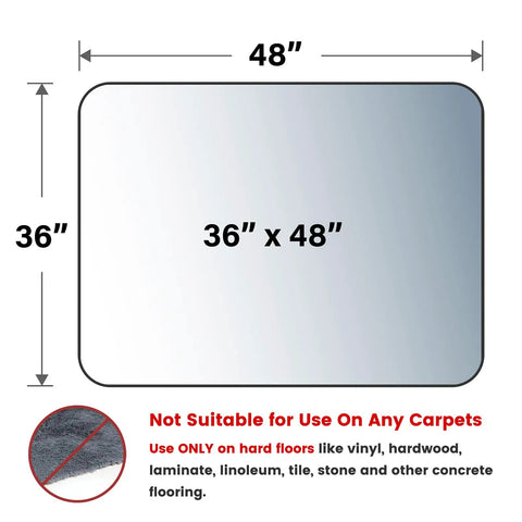 Transparent Hard Floor Chair Mat PVC Office Desk Protector for Wood Tile and Vinyl Floors Scratch Resistant Rolling Chair Mat 36x48 inches