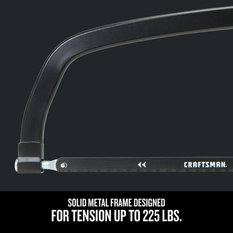 Heavy Duty 12 Inch Hacksaw With Tough As Nails Metal Frame And 225 Lb Tension, Deep 4.375 Inch Cut, Adjustable 90 And 180 Degree Blade Angles For Flush Cuts, Comfortable Tension And Grip For Fast, Precise Metal Cutting