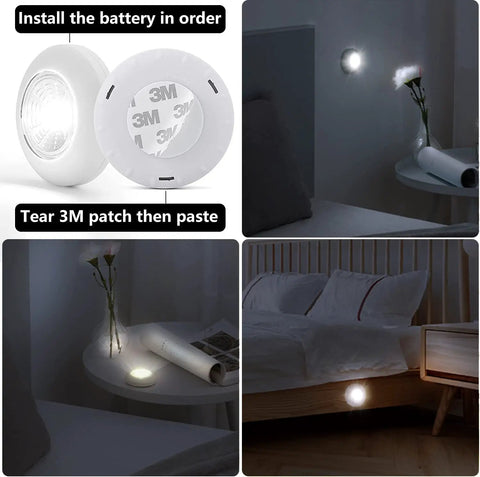 5 Pack LED Battery Powered Wireless Night Light Sticks Tap On Touch Lamp For Closets Cabinets Counters And Utility Rooms Cordless Stick On Push Light Warm White No Wires Needed