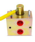 Manual Hydraulic Multiplier With SCV Splitter Diverter Valve, Couplers And AG Fittings For Farm Hydraulics, front view
