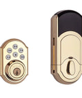 SmartCode 910 Z Wave Plus Deadbolt With Keyless Entry And Illuminated Keypad in Polished Brass Finish