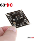 Hand holding 8MP 1080P Auto Focus USB Cam Module with Microphone, IMX179 1/3.2 Inch CMOS, showing circuit board and lens