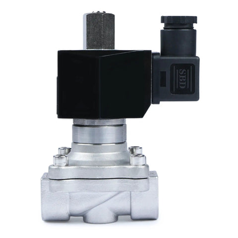 Heavy Duty Stainless Steel Solenoid Valve 110V AC Normally Open With Viton Seal Half Inch Size Built To Last front view