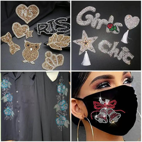 Hotfix Rhinestone Applicator Kit With 5784 Rhinestones, Bedazzler Wand Set, DIY Rhinestone Setter used on patches, shirts, and mask