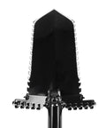 Close-up of NX6 Tempered Steel 36 Inch Shovel With Double Serrated Blade And Wide Non Slip Foot Pegs for tough yard work.