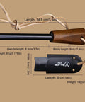 Go-To 5.9 Inch Ferro Rod Fire Starter Kit With Wooden Handle And Sheath Waterproof Flint Steel Ignition For Camping Hiking And Survival Delivers 25,000 Plus Strikes At 5500F In Any Weather next to sheath.