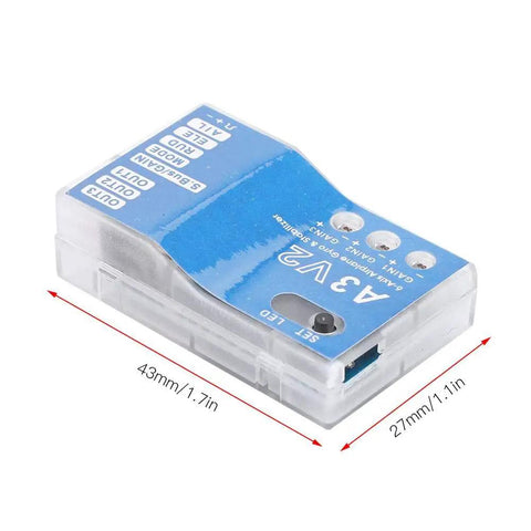 Flight Controller Stabilizer With Auto Hover And 3 Axis Gyro For RC Aircraft F50A A3 V2 System compact size, blue casing