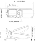 Technical diagram of Automatic Boat Bilge Pump Float Switch With Moisture Tight Seals For 12 24 32VDC Ignition Protected Marine Use Removable Base For Easy Cleaning 1M 18AWG Wiring Turns On At Two Inches Of Water And Shuts Off At Seven Tenths Inch with dimensions