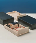 Knockout Pack Of Three Black Abs Project Boxes For Diy Electronics And Circuit Prototyping, showing open enclosures with battery.