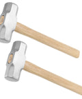 Two Pack 4 Lb Mini Sledge Hammers With Wooden Handles For Demolition, Stake Driving, And Breaking Stone And Concrete