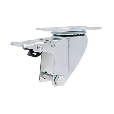 Badass Heavy Duty White Nylon Swivel Caster Wheels For Furniture Carts And Workbenches Providing Smooth As Butter Quiet Rolling Power And Rust Resistant Galvanized Brackets Pack Of Four, close-up of galvanized bracket