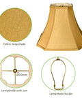 Antique Gold Octagonal Royal Bell Lamp Shade for Floor and Table Lamps 6.3x6.3 Top 13x13 Bottom 10.8 Inch Tall Spider Fitter