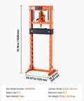 Rock Solid 12 Ton H Frame Shop Press Built Tough As Nails With Smooth Hydraulic Bottle Jack for automotive applications.