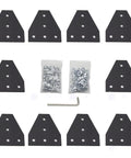 10 Pack T Shape Five Hole Corner Joint Plates for 20x20 Aluminum Extrusion 2020 Series with 50 M5 T Nuts 50 M5x8mm Screws and Wrench