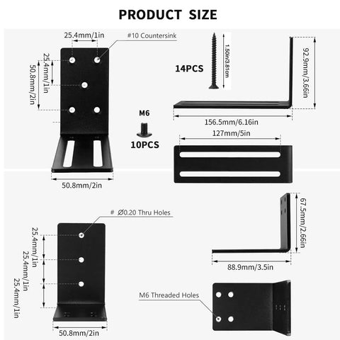 Two Pack U Shaped Door Barricade Brackets For Outswing And Inswing Doors And Gates Drop Open Bar Holder