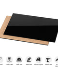 DIY Friendly Opaque Black Acrylic Sheet Pack Of Two 12 By 16 Inches One Eighth Inch Thick Cast Plexiglass Panels displayed on white background with tool recommendations below.