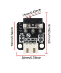 Close-up of Ten Pack Micro Mechanical End Stop Switches For 3D Printers And CNC RAMPS One Four All Set showing dimensions.