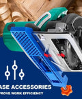Slick Adjustable Cutting Machine Base Guide With Dead On Circular Saw Milling Positioning Clamp showing blue plastic design for precision cuts.