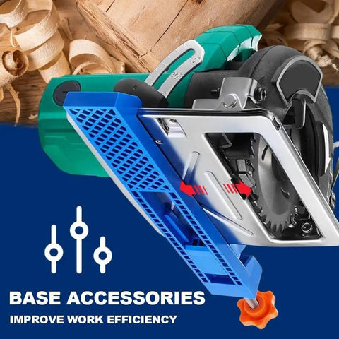 Slick Adjustable Cutting Machine Base Guide With Dead On Circular Saw Milling Positioning Clamp showing blue plastic design for precision cuts.