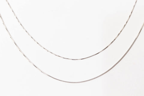 Close-up of 18 Inch 925 Sterling Silver Box Chain Necklace 1.2mm Wide With Lobster Clasp Made In Italy Dope Everyday Jewelry For Any Outfit