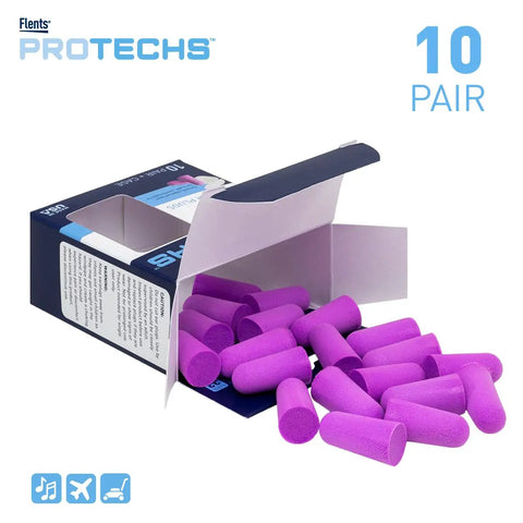 All Day Comfy Foam Ear Plugs With Case For Sleep Snoring And Loud Noise Reduction NRR 33 Purple Disposable Ear Protection For Travel Concerts Construction Studying Work And Shooting Made In The USA