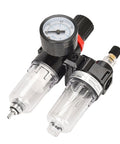 Duplex Pneumatic Filter Regulator with Auto Drain for Air Compressors Keeps Your Shop Air Clean Keeps Pressure Steady and Extends Tool Life