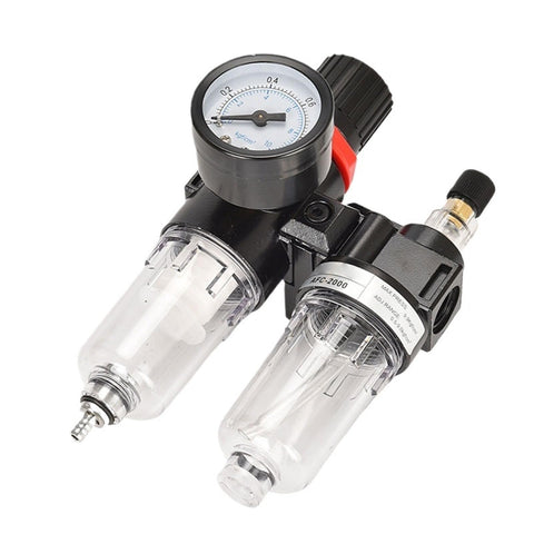 Duplex Pneumatic Filter Regulator With Automatic Drain For Air Compressors Built Tough Pro Grade Copper Filter Keeps Air Clean And Stable Pressure