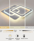 Dimmable Acrylic Ceiling Light With Remote Control Dope Modern LED Fixture Close To Ceiling Square Chandelier 72W