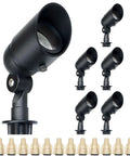 Low Voltage 12V 4W Landscape Lights 6 Pack With Replaceable LED Bulbs Waterproof Outdoor Spotlights Warm White For Garden Lawn Porch Patio Yard Black Finish Adjustable 160 Degree Knuckle