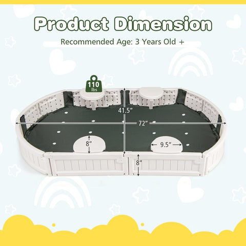 Dimensions of Kids Sandbox With Cover And Built In Seating, Weather Resistant Outdoor Sand Pit For Backyard Fun.