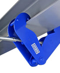 KARRYTON blue beam clamp installed on I-beam flange for lifting, 5-ton capacity