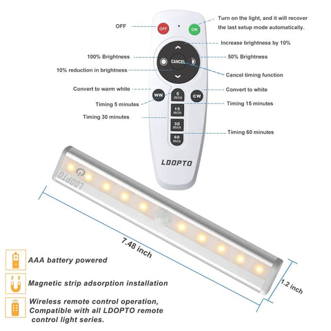 Under Cabinet Lights Wireless With Remote And Touch Control, Dimmable Battery Operated LED Closet Lights Stick On Kitchen Lighting With Timer, Multiple Color Options For Kitchen Shelves Hallways And Stairs, 4 Pack